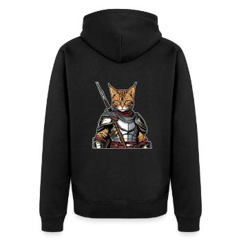 Katzen Katze Katzenshirt Katze Geschenkidee kitten - Unisex Premium Bio Zip Hoodie - Schwarz - Hinten - Nico (187cm)
