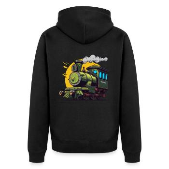 Passionné de locomotives et de trains Grafic - Veste à capuche bio Premium Unisexe - noir - Dos - Nico (187cm)