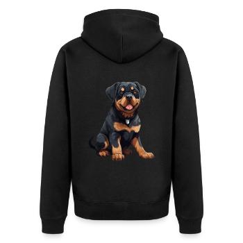 Animal Lover - Cute Animal Graphic - Dogs - Unisex Premium Organic Zip Hoodie - black - Back - Nico (187cm)