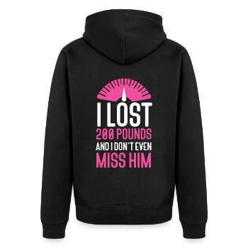 Happy Divorce Party I Lost 200 - Unisex Premium Organic Zip Hoodie - black - Back - Nico (187cm)