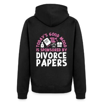 Happy Divorce Party Today's Good - Unisex Premium Bio Zip Hoodie - Schwarz - Hinten - Nico (187cm)