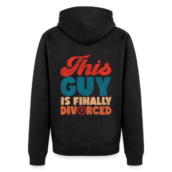 Happy Divorce Party This Guy Is - Unisex Premium Bio Zip Hoodie - Schwarz - Hinten - Nico (187cm)