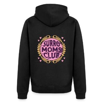 Surrogacy Surro Moms Club Surrogate Mama Pregnancy - Unisex Premium Bio Zip Hoodie - Schwarz - Hinten - Nico (187cm)