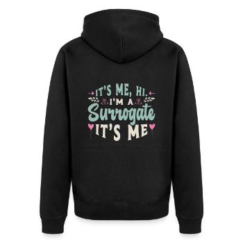 La maternité de substitution c’est moi salut je suis une FIV de grossesse de substitution - Veste à capuche bio Premium Unisexe - noir - Dos - Nico (187cm)
