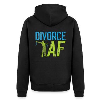 Happy Divorce Party Divorce Af - Unisex Premium Organic Zip Hoodie - black - Back - Nico (187cm)