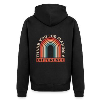 IEP Thank You For Making A Retro Special Education - Unisex Premium Organic Zip Hoodie - black - Back - Nico (187cm)