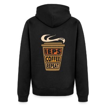 IEPs Coffee Repeat Autism Awareness Sped Teacher - Unisex Premium Organic Zip Hoodie - black - Back - Nico (187cm)
