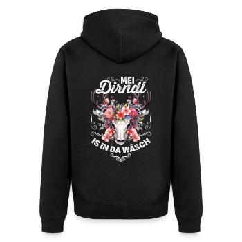 Dirndl Remplacement Chemise traditionnelle femme enfant - Veste à capuche bio Premium Unisexe - noir - Dos - Nico (187cm)