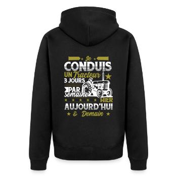 Fermier Cadeau Paysan - Veste à capuche bio Premium Unisexe - noir - Dos - Nico (187cm)