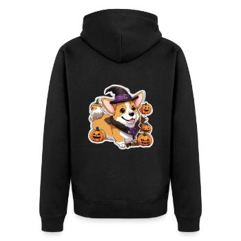 Corgi Corgi Dog Corgi Halloween Corgis - Unisex Premium Organic Zip Hoodie - black - Back - Nico (187cm)