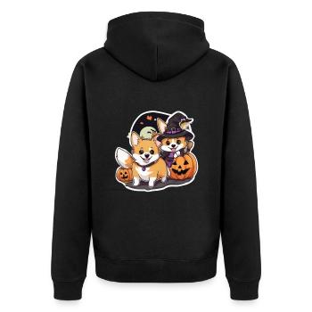 Corgi Corgi Dog Corgi Halloween Corgis - Unisex Premium Organic Zip Hoodie - black - Back - Nico (187cm)