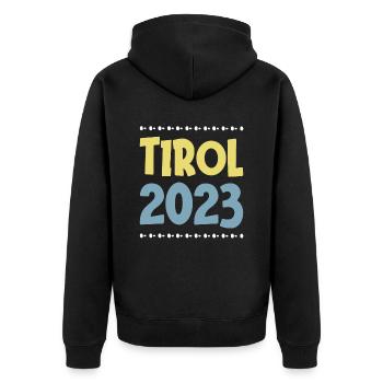 Tyrol 2023 - Unisex Premium Organic Zip Hoodie - black - Back - Nico (187cm)