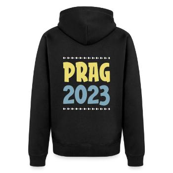 Prague 2023 - Veste à capuche bio Premium Unisexe - noir - Dos - Nico (187cm)