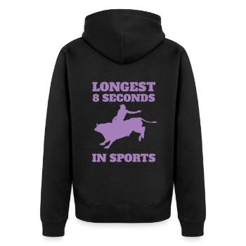 Longest 8 Seconds Bull Riding - Unisex Premium Organic Zip Hoodie - black - Back - Nico (187cm)