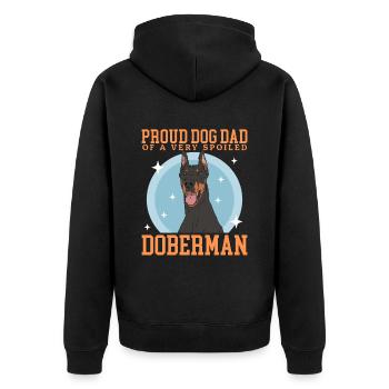 Doberman Dad Dog Daddy Dog Owner Cadeau - Veste à capuche bio Premium Unisexe - noir - Dos - Nico (187cm)