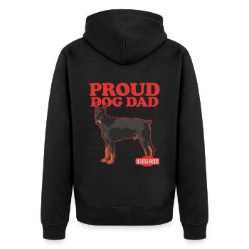 Papa Doberman | Dog Daddy Dog Owner Cadeau - Veste à capuche bio Premium Unisexe - noir - Dos - Nico (187cm)