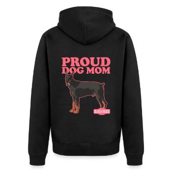 Doberman Mom | Dog Mom Dog Owner Gift - Unisex Premium Organic Zip Hoodie - black - Back - Nico (187cm)