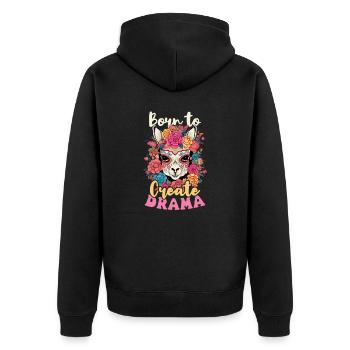 Schauspieler, der geboren wurde, um Drama zu schaffen - Unisex Premium Bio Zip Hoodie - Schwarz - Hinten - Nico (187cm)