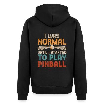 Pinball pinball player - Unisex Premium Organic Zip Hoodie - black - Back - Nico (187cm)