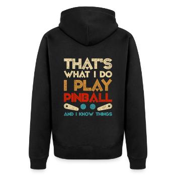 Pinball pinball player - Unisex Premium Organic Zip Hoodie - black - Back - Nico (187cm)