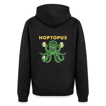 Hoptopus Tintenfisch Bier Oktopus - Unisex Premium Bio Zip Hoodie - Schwarz - Hinten - Nico (187cm)