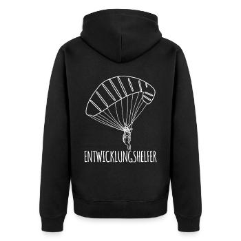 Gleitsegeln Paragliding Paraglider - Unisex Premium Bio Zip Hoodie - Schwarz - Hinten - Nico (187cm)