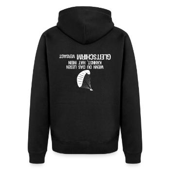 Gleitsegeln Paraglider Witz Paragliding - Unisex Premium Bio Zip Hoodie - Schwarz - Hinten - Nico (187cm)