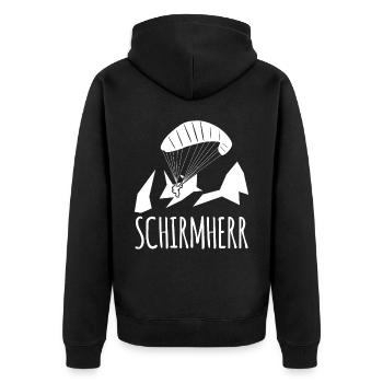 Paragliding Spruch Gleitsegeln - Unisex Premium Bio Zip Hoodie - Schwarz - Hinten - Nico (187cm)