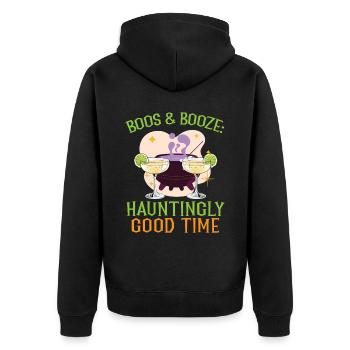 Boos & Booze: Eerily beautiful time for Halloween - Unisex Premium Organic Zip Hoodie - black - Back - Nico (187cm)
