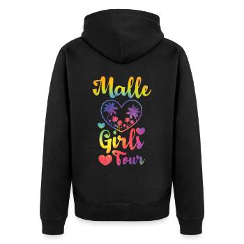 Malle Girls Tour - Unisex Premium Bio Zip Hoodie - Schwarz - Hinten - Nico (187cm)