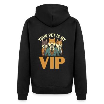 Pet Sitting Pet Lover Dog Walking Dog Sitter - Unisex Premium Organic Zip Hoodie - black - Back - Nico (187cm)