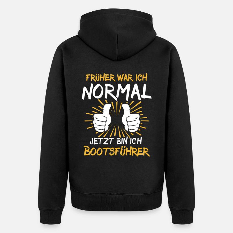 Bootsführer Sprüche - Unisex Premium Bio Zip Hoodie - Schwarz