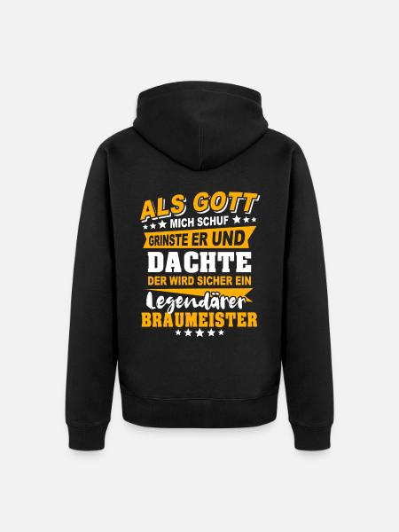 Braumeister Sprüche - Unisex Premium Bio Zip Hoodie - Schwarz