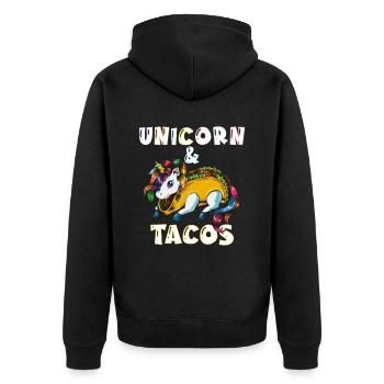 Mexique Food Taco Mexican Unicorn Lover - Veste à capuche bio Premium Unisexe - noir - Dos - Nico (187cm)