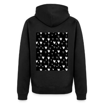 Cœur dépressif mélancolique, amour noir - Veste à capuche bio Premium Unisexe - noir - Dos - Nico (187cm)