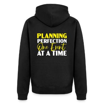 Event Planner Coordinator Job Event Planning - Unisex Premium Organic Zip Hoodie - black - Back - Nico (187cm)