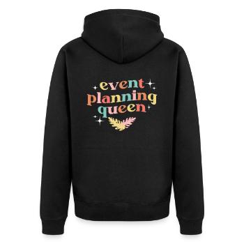 Veranstaltungsplaner Koordinator Job Eventplanung - Unisex Premium Bio Zip Hoodie - Schwarz - Hinten - Nico (187cm)