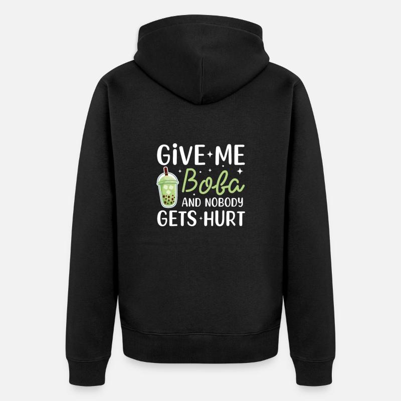 Bubble Tea - Unisex Premium Bio Zip Hoodie - Schwarz