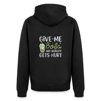 Bubble Tea Boba Tea Kawaii Cadeau - Veste à capuche bio Premium Unisexe - noir - Dos - Nico (187cm)