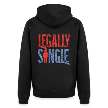 Happy Divorce Party Legally Single - Unisex Premium Organic Zip Hoodie - black - Back - Nico (187cm)