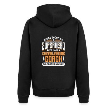 Cheerleader - Unisex Premium Bio Zip Hoodie - Schwarz - Hinten - Nico (187cm)
