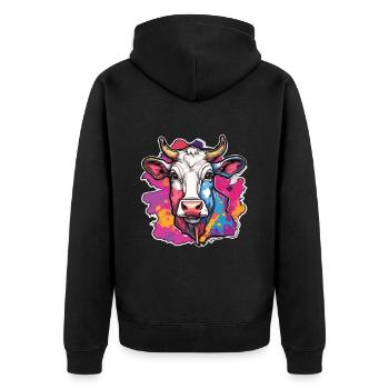 Vache Vaches Tête de vache Agriculture Agriculteur - Veste à capuche bio Premium Unisexe - noir - Dos - Nico (187cm)