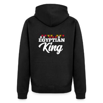 Egypt - Unisex Premium Organic Zip Hoodie - black - Back - Nico (187cm)