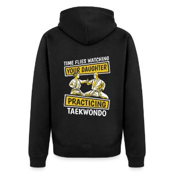 Taekwondo Taekwondo Father - Unisex Premium Organic Zip Hoodie - black - Back - Nico (187cm)