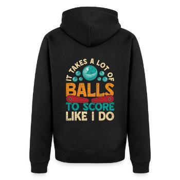 Pinball pinball player - Unisex Premium Organic Zip Hoodie - black - Back - Nico (187cm)
