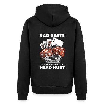 Joueurs de poker - Veste à capuche bio Premium Unisexe - noir - Dos - Nico (187cm)