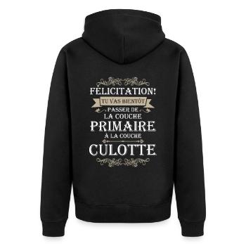 Annonce Grossesse Papa Peintre Bâtiment Humour - Veste à capuche bio Premium Unisexe - noir - Dos - Nico (187cm)