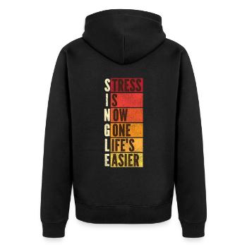 Le stress de la fête de divorce heureuse est maintenant - Veste à capuche bio Premium Unisexe - noir - Dos - Nico (187cm)