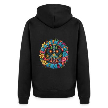 Flower Power Hippie Geburstag - November 2013 - Unisex Premium Bio Zip Hoodie - Schwarz - Hinten - Nico (187cm)