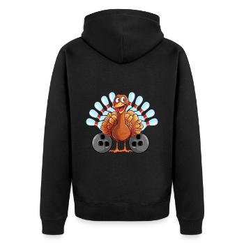 Thanksgiving Bowl Bowler Strike Pin Sport Turquie - Veste à capuche bio Premium Unisexe - noir - Dos - Nico (187cm)